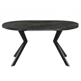 Kihúzható étkezőasztal. sotét beton/fekete. 100-250x75.5 cm. LUKOS Kihúzható étkezőasztal. sotét beton/fekete. 100-250x75.5 cm. LUKOS