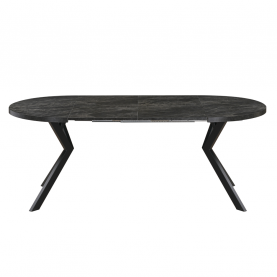 Kihúzható étkezőasztal. sotét beton/fekete. 100-250x75.5 cm. LUKOS Kihúzható étkezőasztal. sotét beton/fekete. 100-250x75.5 cm. LUKOS
