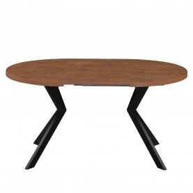 Kihúzható étkezőasztal. sotét tolgy/fekete. 100-250x75.5 cm. LUKOS