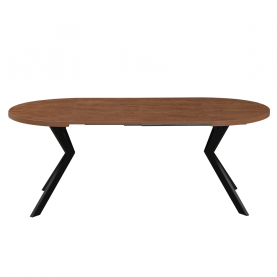 Kihúzható étkezőasztal. sotét tolgy/fekete. 100-250x75.5 cm. LUKOS