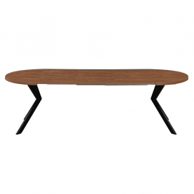 Kihúzható étkezőasztal. sotét tolgy/fekete. 100-250x75.5 cm. LUKOS