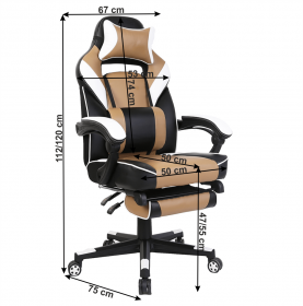 Irodai/gamer fotel. fekete/fehér/bézs. OZGE Irodai/gamer fotel. fekete/fehér/bézs. OZGE