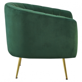 Design fotel. sotétzold Velvet szovet/gold króm-arany. BAGY