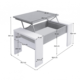 Dohányzóasztal. fehér/beton. PULA Dohányzóasztal. fehér/beton. PULA