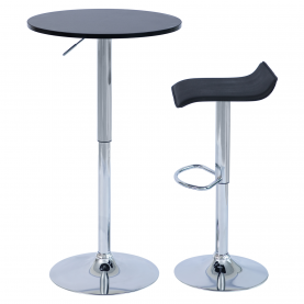 Bárasztal. magasság állítással. króm/ fekete. átmérő 60 cm. BRANY 3 NEW