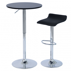 Bárasztal. magasság állítással. króm/ fekete. átmérő 60 cm. BRANY 3 NEW