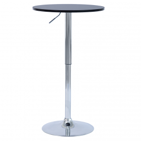 Bárasztal. magasság állítással. króm/ fekete. átmérő 60 cm. BRANY 3 NEW