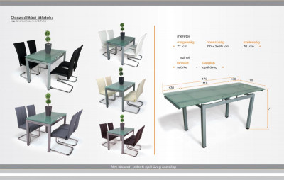 Mona üveglapos asztal Mona üveglapos asztal