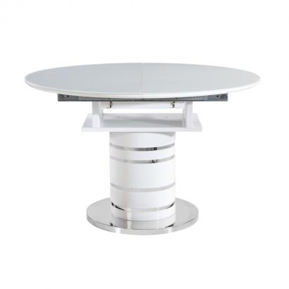 Étkezőasztal kinyitható, fehér magas fényű - HG, ZAMON 120/160
