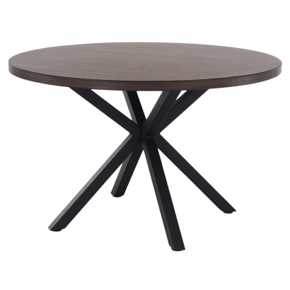 Étkezőasztal, sötét tölgy/fekete, átmérő 120 cm, MEDOR