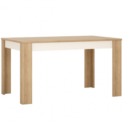 Étkezőasztal LYOT03, nyitható, tölgy riviera/fehér, 140-180x85 cm, LEONARDO