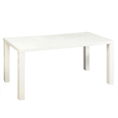 Étkézőasztal meghosszabítható, fehér magasfényű HG, 140-180x80 cm, ASPER New TYP 1