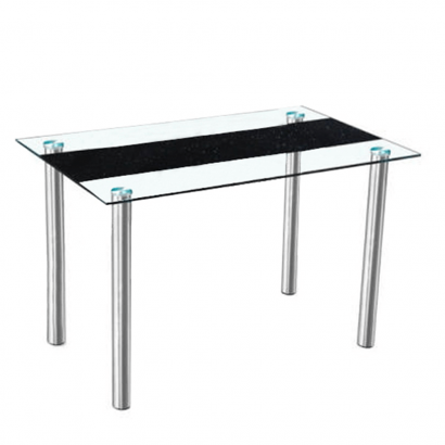 Étkezőasztal, acél +  üveg, 120x70 cm, ESTER