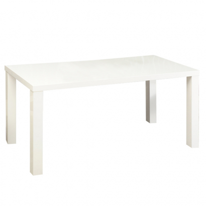 Étkezőasztal, fehér magasfényű HG, 120x80 cm, ASPER NEW TYP 2