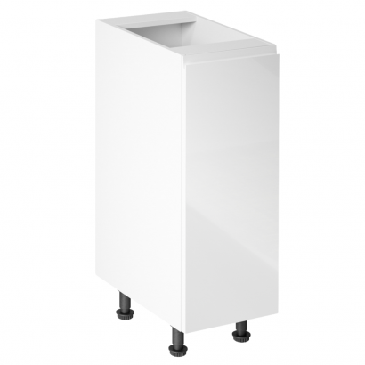 Alsószekrény, fehér/fehér extra magasfényű, jobbos, AURORA D30