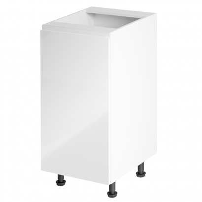 Alsószekrény, fehér/fehér extra magasfényű, balos, AURORA D40