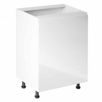 Alsószekrény, fehér/fehér extra magasfényű, jobbos, AURORA D601F