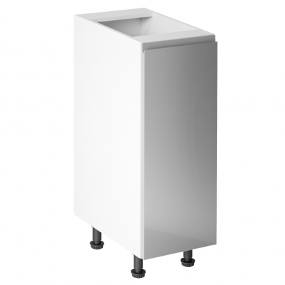 Alsószekrény, fehér/szürke extra magasfényű, jobbos, AURORA D30