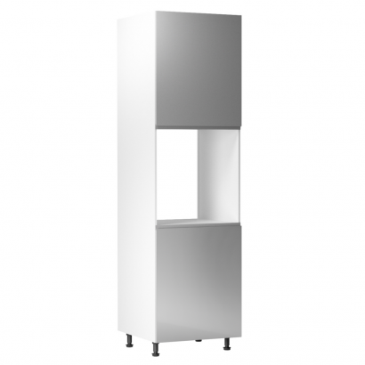 Hűtőgép szekrény, fehér/szürke extra magasfényű, AURORA D60P