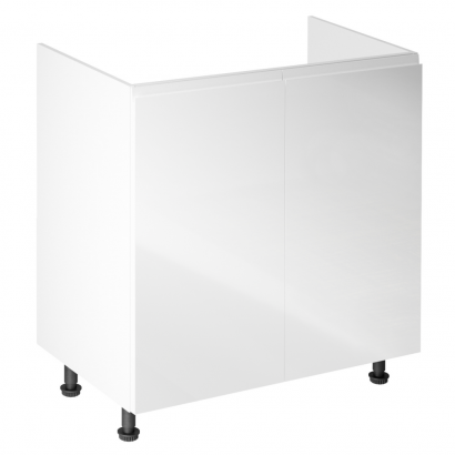 Mosogatószekrény, fehér/fehér extra magasfényű, AURORA D80Z