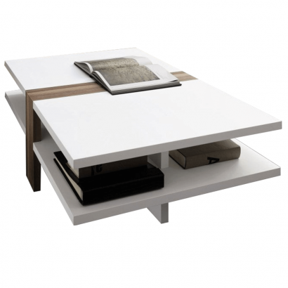 Konferencia asztal, fehér extra magas fényű HG/szilva, NAVIN