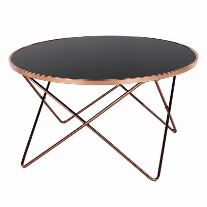 Konferenciaasztal, rose gold króm rózsaszín/fekete, ROSALO