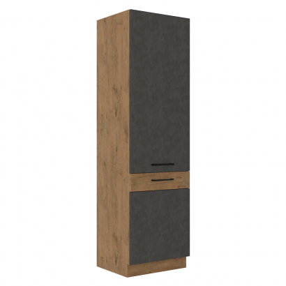 Magas szekrény, szürke matt/tölgy lancelot, VEGA 60 DK-210 2F