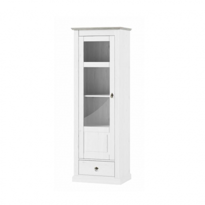 Vitrines szekrény, fehér, LIONA LM 01