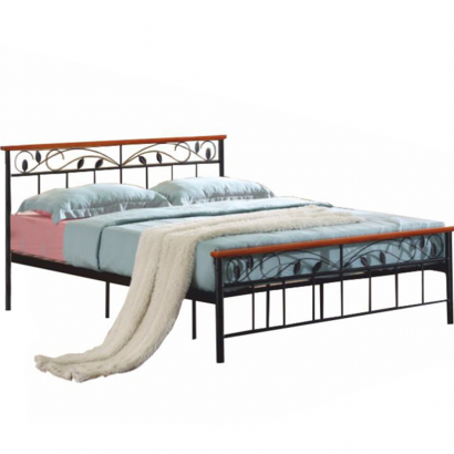 ágy lemezes ágyráccsal, fa cseresznye /  fém, 160x200, MORENA