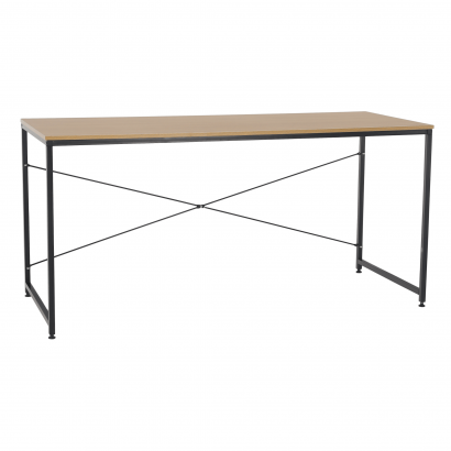 Íróasztal tölgy/fekete, 150x60 cm, MELLORA