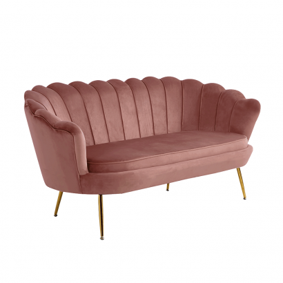 Luxus heverő, 2,5-es ülés, rózsaszín/arany, Art-deco, NOBLIN NEW
