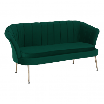 Luxus heverő, 2,5-es ülés, smaragd/arany, Art-deco, NOBLIN NEW
