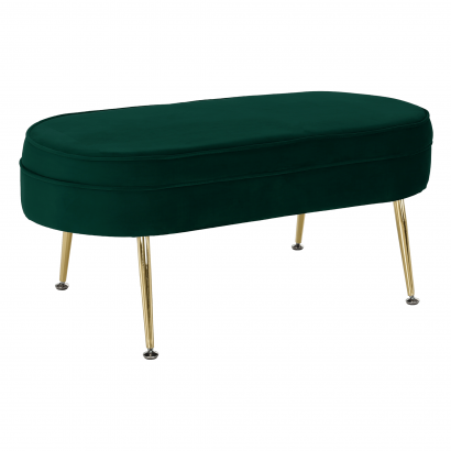 Luxus zsámoly/puff, smaragd Velvet szövet/króm arany, Art-deco, NOBLIN NEW TYP 2