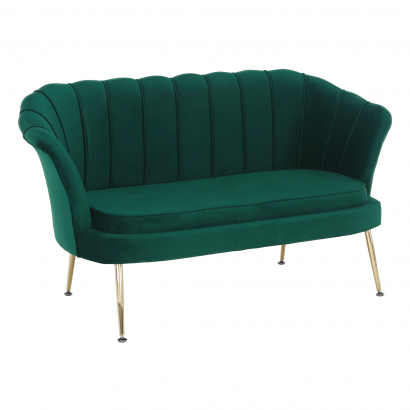 Pad Art-deco stílusban, smaragd Velvet anyag/gold króm-arany, NOBLIN NEW