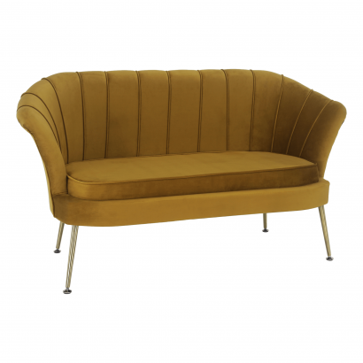 Pad Art-deco stílusban, mustár színű Velvet anyag/gold chróm-arany, NOBLIN NEW