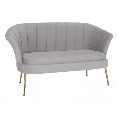 Pad Art-deco stílusban, szürke-kék Velvet anyag/gold chróm-arany, NOBLIN NEW