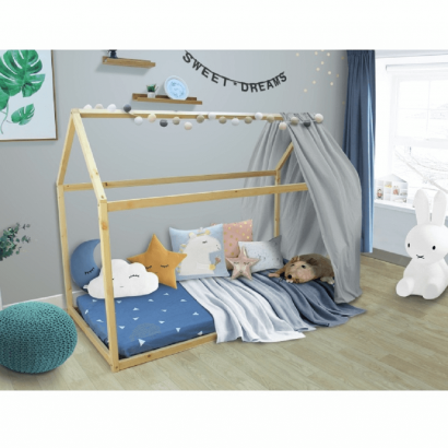 Montessori Ágy, tűnyalábos fenyőfa, természetes, VELENA