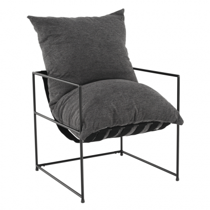 Modern fotel, szürke/fekete, DEKER