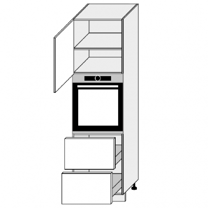 Metodik konyha kamra szekrény 1 ajtós 2 fiókos beépíthető sütőhöz