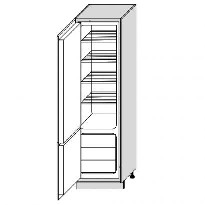 Metodik konyha kamra szekrény 2 ajtós beépíthető hűtőhöz