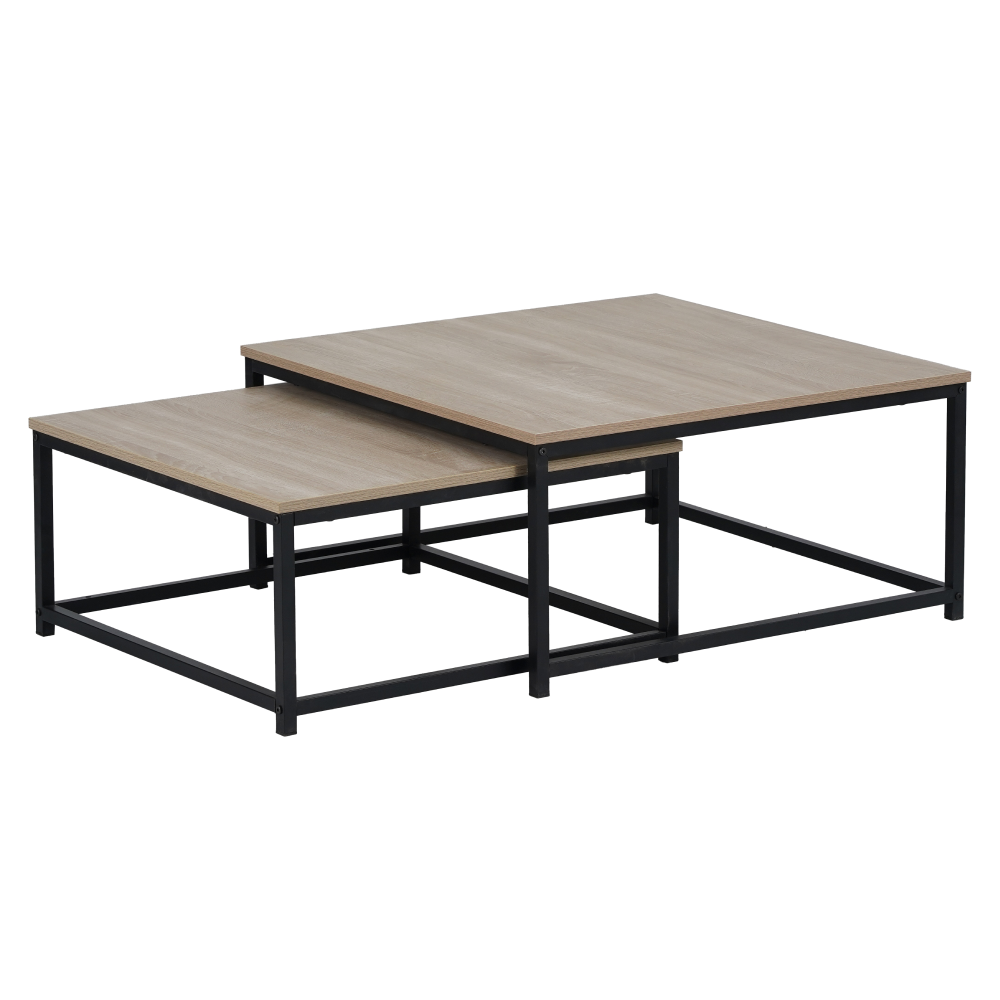 Dohányzóasztalok. 2 db-os szett. sonoma tolgy/fekete. KASTLER 2 NEW TYP 1