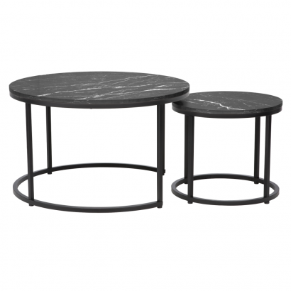 Dohányzóasztalok. 2 db-os szett. sotétszürke/fekete. CIRKO