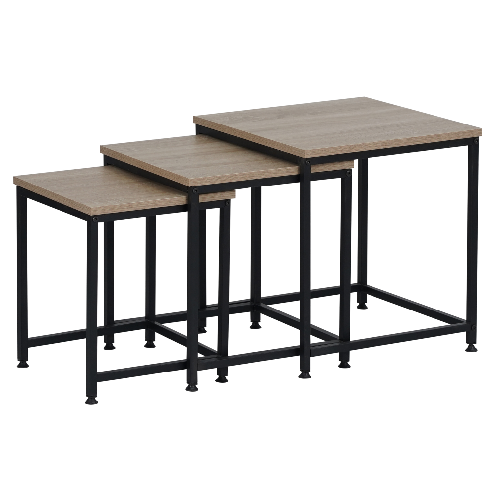 Dohányzóasztalok. set 3 ks. sonoma tolgy/fekete. KASTLER 2 NEW TYP 3 Dohányzóasztalok. set 3 ks. sonoma tolgy/fekete. KASTLER 2 NEW TYP 3