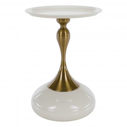 Kisasztal. fehér Ivory/arany. FEJ