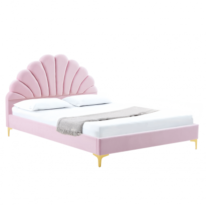 Ágy ágyráccsal. 140x200. rózsaszín Velvet szovet. ISADORA Ágy ágyráccsal. 140x200. rózsaszín Velvet szovet. ISADORA