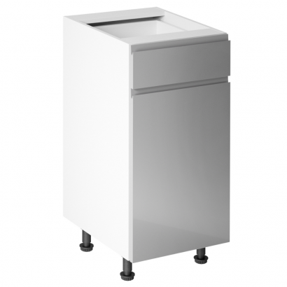 Alsószekrény. fehér/szürke extra magasfényű HG. AURORA D40S1
