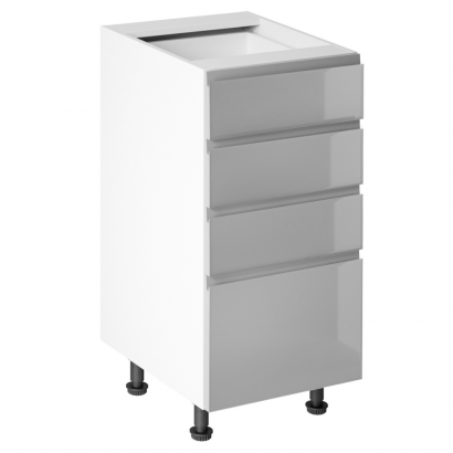 Alsószekrény. fehér/szürke extra magasfényű HG. AURORA D40S4
