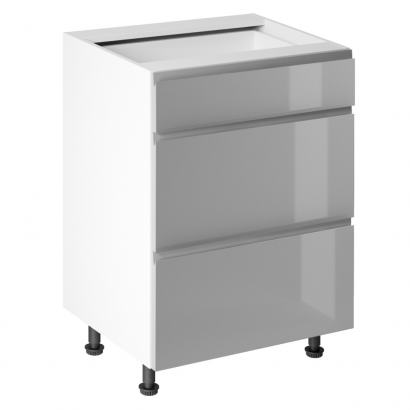 Alsószekrény. fehér/szürke extra magasfényű HG. AURORA D60S3