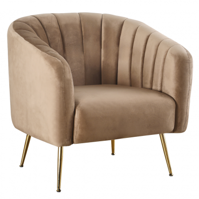 Design fotel. barna Velvet szovet/gold króm-arany. BAGY