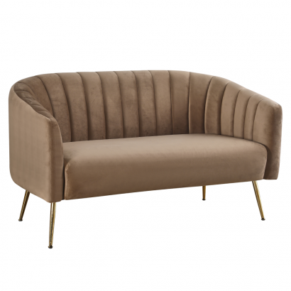 Design kétszemélyes kanapé. barna Velvet szovet/gold króm-arany. BAGY